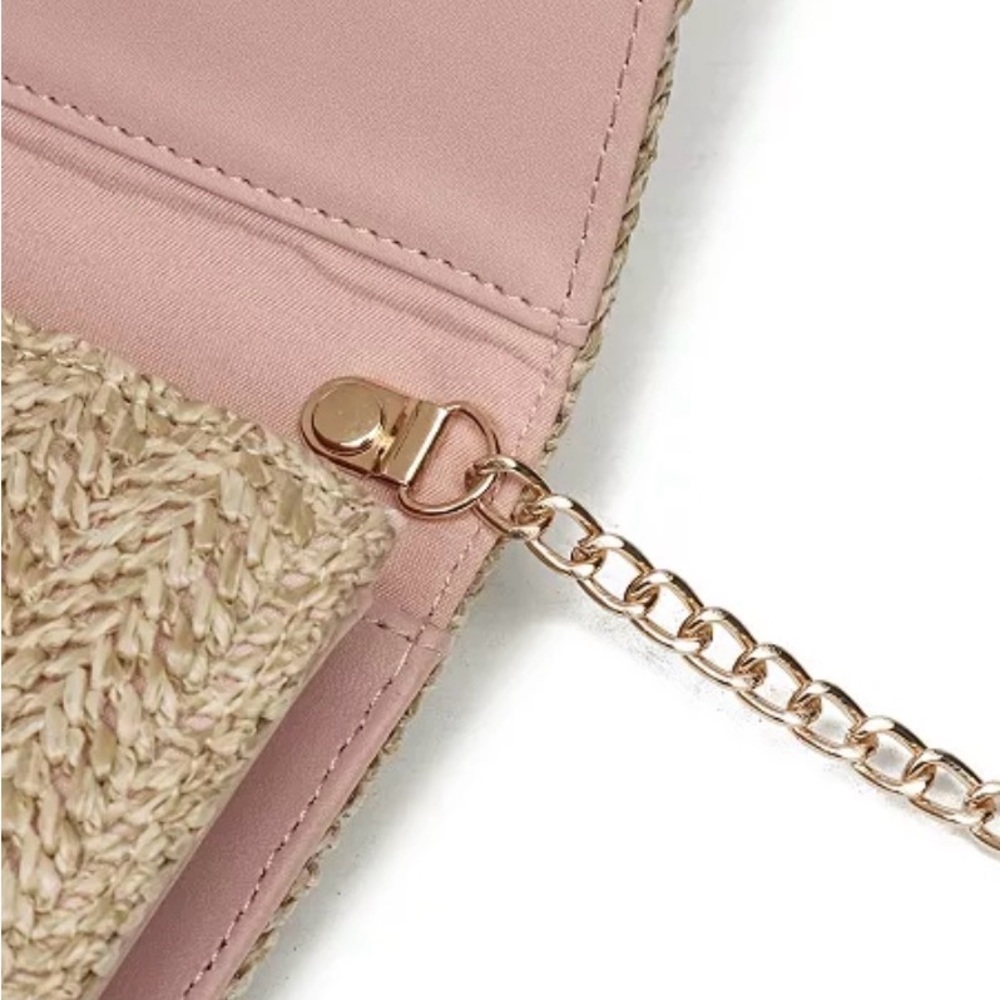 Like Dreams Pink Bow Bonnie Straw Crossbody - Picture 4 of 6